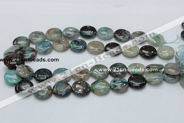 CCS05 15.5 inches 20mm flat round natural chrysocolla gemstone beads