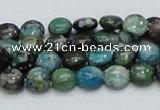 CCS14 15.5 inches 8mm flat round natural chrysocolla gemstone beads