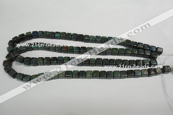 CCS154 15.5 inches 8*8mm cube dyed chrysocolla gemstone beads