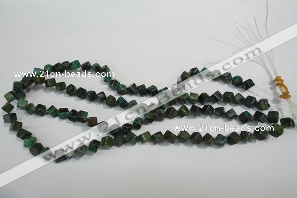 CCS155 15.5 inches 6*6mm cube dyed chrysocolla gemstone beads