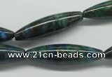 CCS156 15.5 inches 8*30mm rice dyed chrysocolla gemstone beads