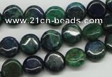 CCS160 15.5 inches 10mm flat round dyed chrysocolla gemstone beads