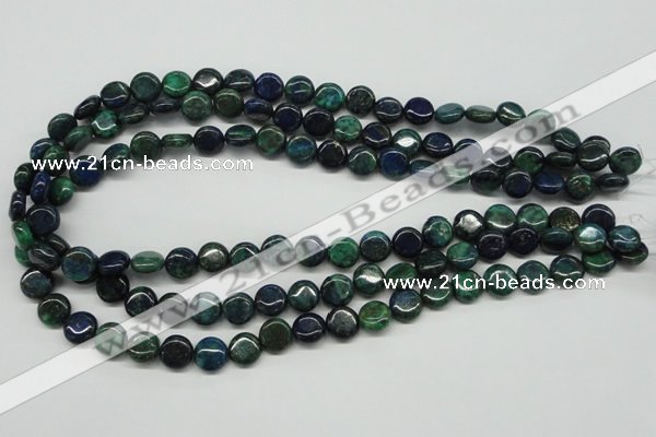 CCS160 15.5 inches 10mm flat round dyed chrysocolla gemstone beads