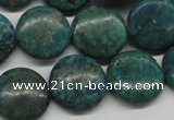 CCS161 15.5 inches 18mm flat round dyed chrysocolla gemstone beads