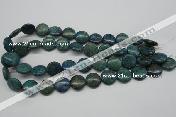 CCS161 15.5 inches 18mm flat round dyed chrysocolla gemstone beads