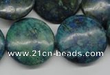 CCS162 15.5 inches 25mm flat round dyed chrysocolla gemstone beads