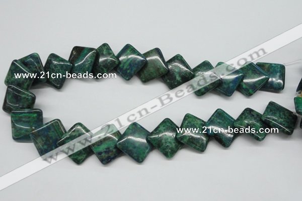 CCS180 15.5 inches 20*20mm diamond dyed chrysocolla gemstone beads