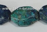 CCS182 15.5 inches 22*30mm freeform dyed chrysocolla gemstone beads