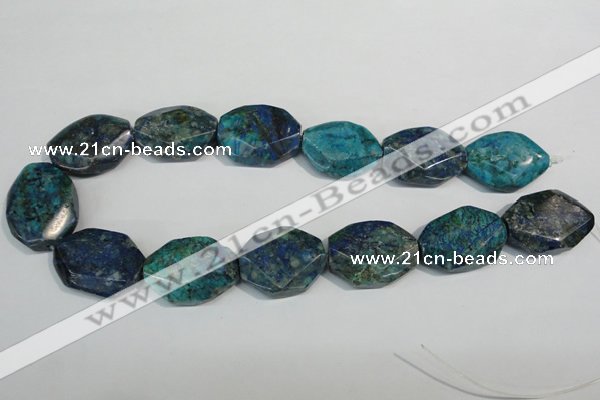 CCS182 15.5 inches 22*30mm freeform dyed chrysocolla gemstone beads