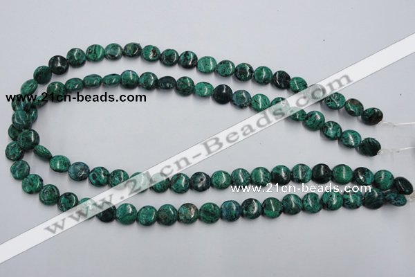 CCS211 15.5 inches 10mm flat round natural Chinese chrysocolla beads