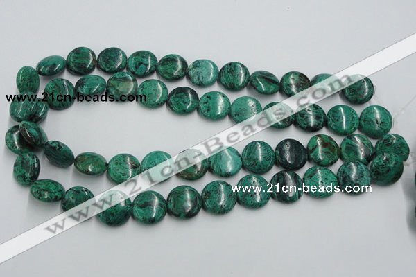 CCS214 15.5 inches 16mm flat round natural Chinese chrysocolla beads