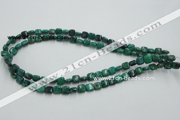 CCS220 15.5 inches 8*8mm square natural Chinese chrysocolla beads