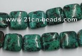 CCS222 15.5 inches 12*12mm square natural Chinese chrysocolla beads