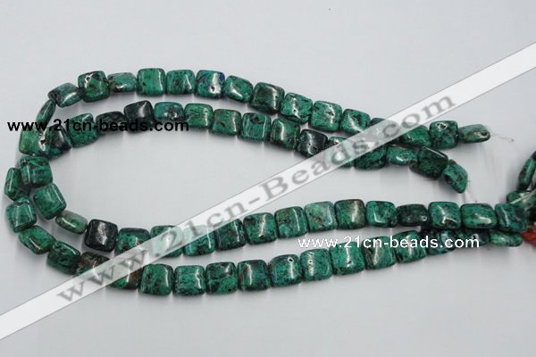 CCS222 15.5 inches 12*12mm square natural Chinese chrysocolla beads