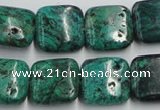 CCS224 15.5 inches 16*16mm square natural Chinese chrysocolla beads