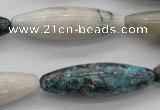 CCS32 15.5 inches 12*40mm rice natural chrysocolla gemstone beads