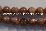 CCS353 15.5 inches 10mm round AB grade natural golden sunstone beads