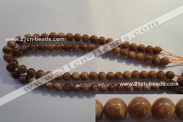 CCS353 15.5 inches 10mm round AB grade natural golden sunstone beads