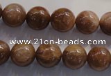 CCS364 15.5 inches 12mm round A grade natural golden sunstone beads