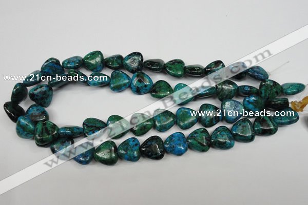 CCS424 15.5 inches 14*14mm heart dyed chrysocolla gemstone beads