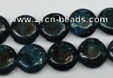 CCS434 15.5 inches 14mm flat round dyed chrysocolla gemstone beads