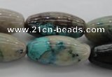 CCS45 15.5 inches 15*30mm rice natural chrysocolla gemstone beads