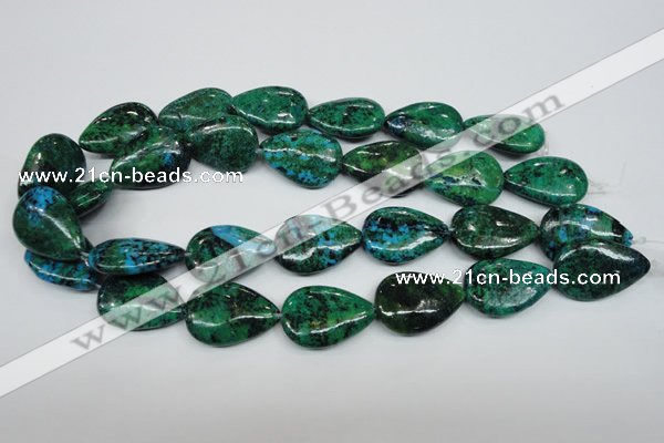 CCS456 15.5 inches 20*28mm flat teardrop dyed chrysocolla gemstone beads