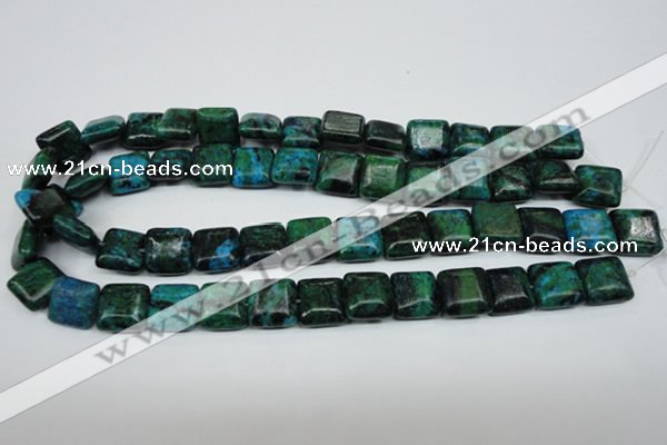 CCS464 15.5 inches 14*14mm square dyed chrysocolla gemstone beads