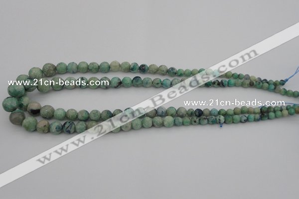 CCS518 15.5 inches 4mm - 12mm round matte natural chrysocolla beads