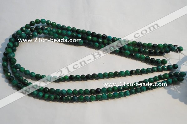 CCS601 15.5 inches 6mm faceted round dyed chrysocolla gemstone beads