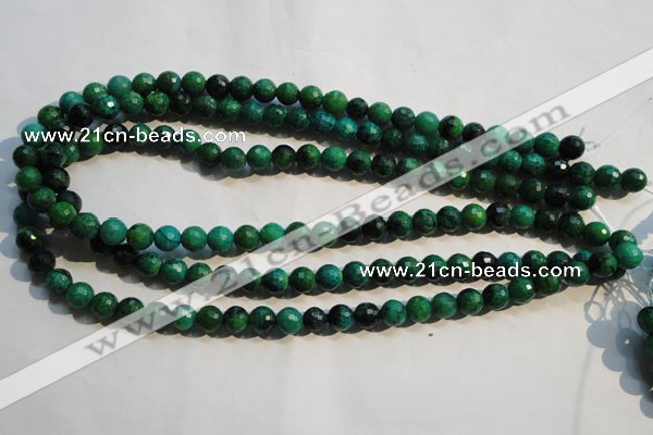 CCS602 15.5 inches 8mm faceted round dyed chrysocolla gemstone beads