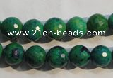 CCS603 15.5 inches 10mm faceted round dyed chrysocolla gemstone beads