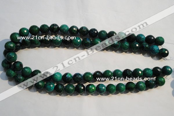 CCS604 15.5 inches 12mm faceted round dyed chrysocolla gemstone beads