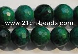 CCS605 15.5 inches 14mm faceted round dyed chrysocolla gemstone beads