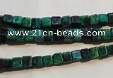 CCS610 15.5 inches 4*4mm cube dyed chrysocolla gemstone beads