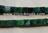 CCS611 15.5 inches 6*6mm cube dyed chrysocolla gemstone beads