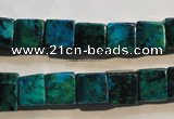 CCS614 15.5 inches 10*10mm cube dyed chrysocolla gemstone beads