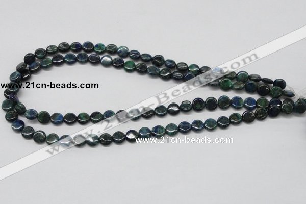 CCS62 16 inches 8mm flat round dyed chrysocolla gemstone beads