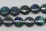 CCS63 16 inches 12mm flat round dyed chrysocolla gemstone beads