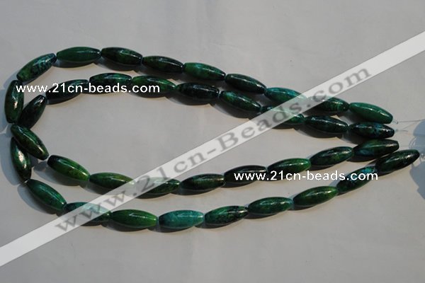 CCS634 15.5 inches 8*20mm rice dyed chrysocolla gemstone beads