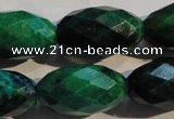 CCS638 15.5 inches 14*25mm faceted rice dyed chrysocolla gemstone beads