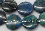 CCS64 16 inches 20mm flat round dyed chrysocolla gemstone beads