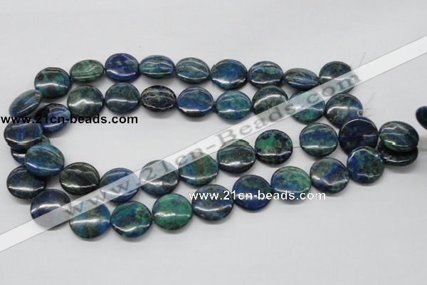 CCS64 16 inches 20mm flat round dyed chrysocolla gemstone beads