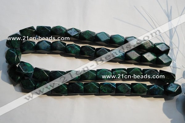 CCS649 15.5 inches 13*18mm faceted cuboid dyed chrysocolla beads