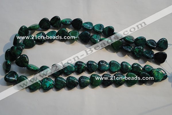 CCS651 15.5 inches 15*15mm heart dyed chrysocolla gemstone beads