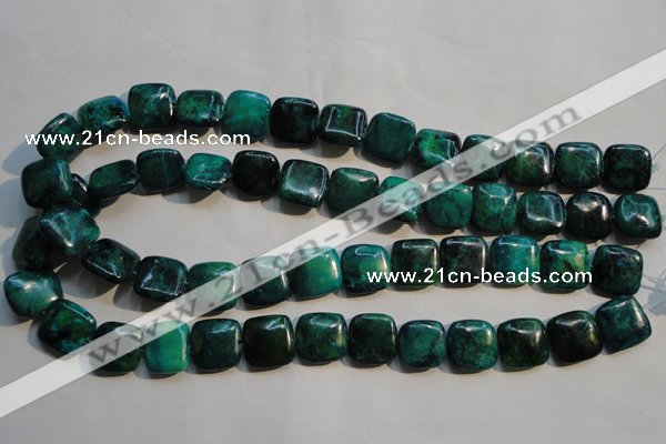 CCS659 15.5 inches 15*15mm square dyed chrysocolla gemstone beads