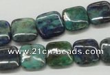 CCS66 16 inches 14*14mm square dyed chrysocolla gemstone beads