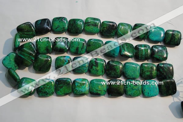 CCS672 15.5 inches 20*20mm square dyed chrysocolla gemstone beads