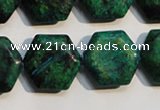 CCS675 15.5 inches 18*20mm hexagon dyed chrysocolla gemstone beads