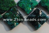 CCS685 15.5 inches 18*18mm wavy diamond dyed chrysocolla beads